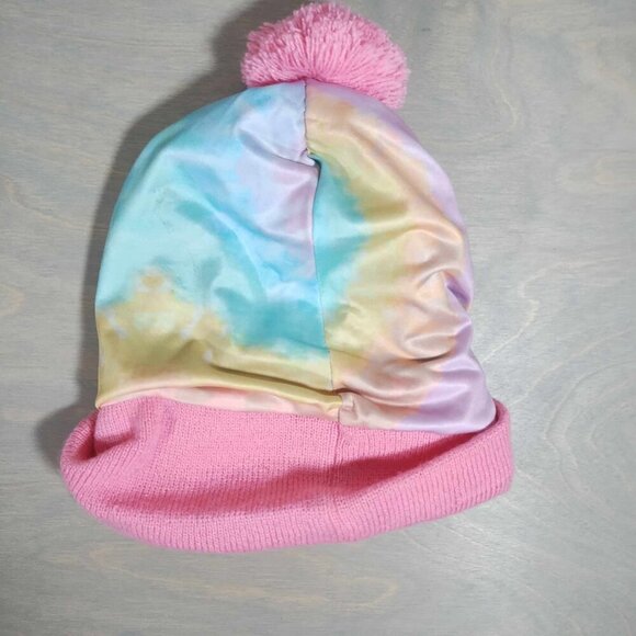 Headstar Co NWT rainbow toque pompom pink comfortable size medium kids - Picture 3 of 6